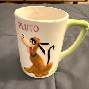 Walt Disney Vintage Pluto Dog Ceramic Mug - Green Handle